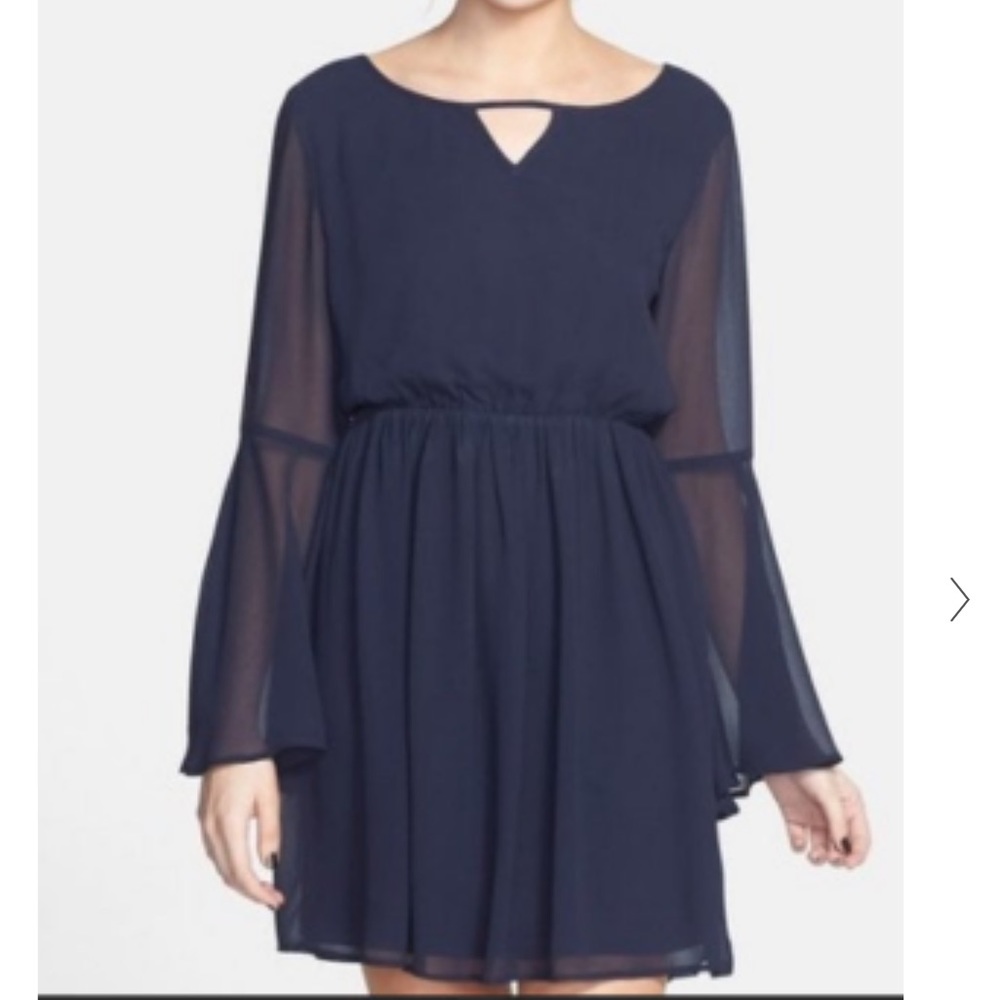 Chiffon Bell Sleeve Dress